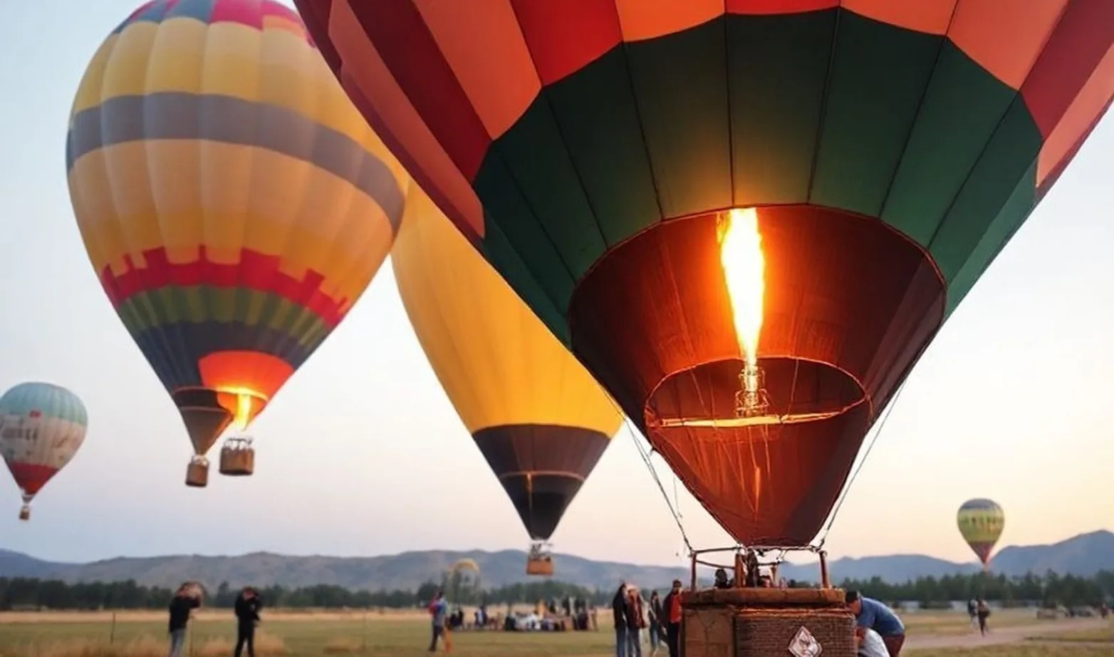 Professional hot air balloon launch